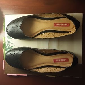 Pleather cutout flats